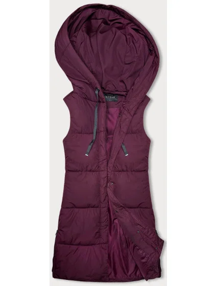 Vypasovaná dámska vesta vo vínovej bordovej farbe (16M9093-06) Vypasovaná dámska vesta vo vínovej bordovej farbe (16M9093-06)