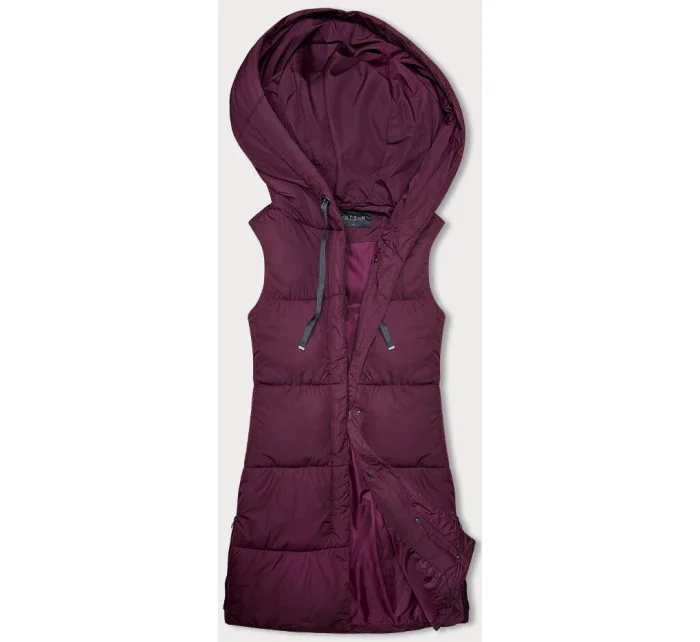 Vypasovaná dámska vesta vo vínovej bordovej farbe (16M9093-06) Vypasovaná dámska vesta vo vínovej bordovej farbe (16M9093-06)