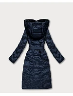 Prešívaný kabát s opaskom Libland navy blue (LD-7806)