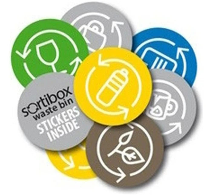 Odpadkové koše 25 l sortibox set4 ks sivý kameň detské