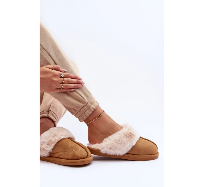 Dámské Pantofle s Kožešinou Camel model 21563577 - Boto