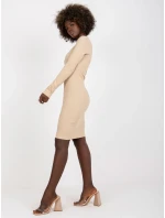 Šaty FN SK model 17404647 béžová - FPrice Šaty FN SK model 17404647 béžová - FPrice