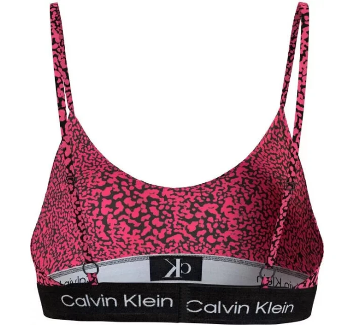 Dámská podprsenka tm. růžová se vzorem model 19015187 - Calvin Klein Dámská podprsenka tm. růžová se vzorem model 19015187 - Calvin Klein