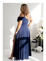 Dlouhé šaty model 21184635 tmavě modré - With You Dlouhé šaty model 21184635 tmavě modré - With You