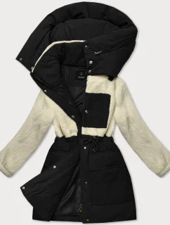 bunda pro přechodné období z různých spojených materiálů model 20754185 - STELLA FASHION