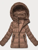 Dámska prešívaná zimná bunda do pása v ťavej farbe (T3-2656#-305)