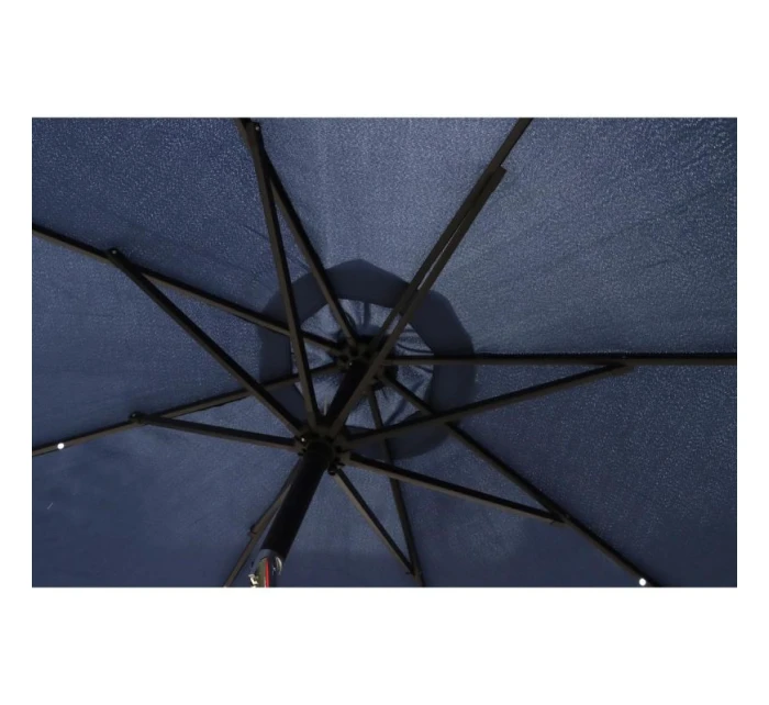 ZÁHRADNÝ SLNEČNÍK S LED OSVETLENÍM 300CM NÁMORNÍCKA MODRÁ