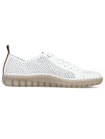 Dámske kožené ažurové biele poltopánky Rieker N2405-80