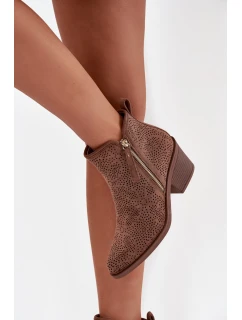 Dámské boty na podpatku model 21713523 hnědé - S.Barski