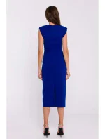 S382 Midi šaty bez rukávov - kráľovská modrá