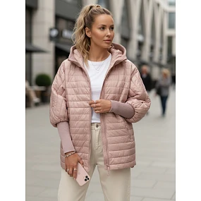 Kurtka damska pikowana z kapturem różowa model 22004801 - FashionStreet