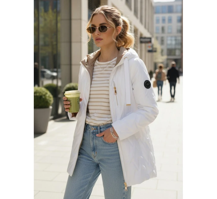 Dámská prošívaná přechodová bunda bílá Dstreet model 21996006 - FashionStreet