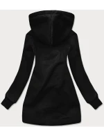 Čierna dámska dlhá mikina na zips (AMG815) Čierna dámska dlhá mikina na zips (AMG815)