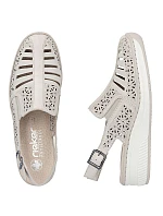 Dámské béžové kožené sandály na platformě model 22060734 - Rieker Dámské béžové kožené sandály na platformě model 22060734 - Rieker