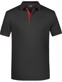 JN Pánské piqué polo s kontrastní légou 02.0 black/red model 22489110 - Daiber
