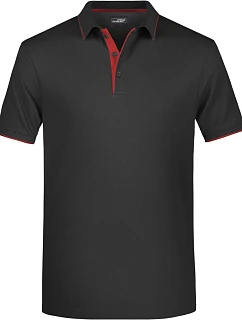 JN Pánské piqué polo s kontrastní légou 02.0 black/red model 22489110 - Daiber