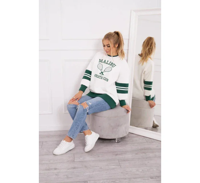 Zateplená mikina Malibu ecru+ tmavo zelená