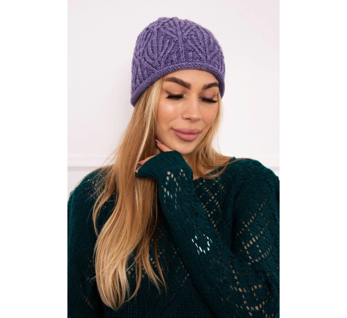 Dámska čiapka Leaves K245 fialová