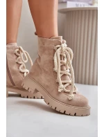 Ocieplane Botki Z Eko Zamszu Na Zamek Jasnobeżowe Caellita Ocieplane Botki Z Eko Zamszu Na Zamek Jasnobeżowe Caellita