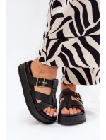 Dámské Pantofle Na Platformě S Pásky A Černé model 21687559 - Boto