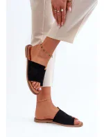 Dámske čierne semišové papuče amite