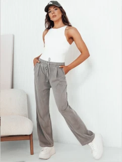 Dámské kalhoty s širokými nohavicemi šedé model 21975653 - Dstreet
