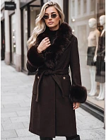 Płaszcz damski z odpinanym  brązowy model 22404904 - FashionStreet