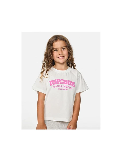 Detské tričko RIP CURL Surf Puff Relaxed Tee – Girl, biele