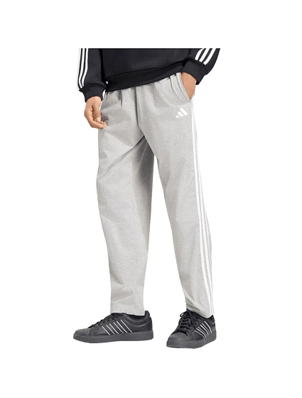 Pánske nohavice adidas Essentials 3-Stripes Single Jersey Tapered Open Hem, sivé, KY4215 Pánske nohavice adidas Essentials 3-Stripes Single Jersey Tapered Open Hem, sivé, KY4215