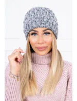 Čepice model 18745422 šedá + fialová - K-Fashion Čepice model 18745422 šedá + fialová - K-Fashion