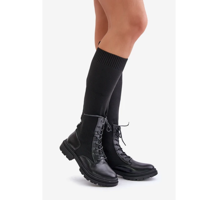 Zateplené Kozačky Se Svrškem Černé model 21679821 - Boto