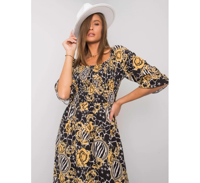Šaty DHJ SK 13965 1.61P čierna a žltá Šaty DHJ SK 13965 1.61P čierna a žltá