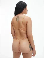 Dámske tangá 2pack QD3788E - W5K - Hnedá - Calvin Klein