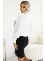 569-2 Semišová sukňa s viazaním - ČIERNA