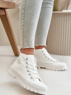 Trampki Damskie Z Cholewką Za Kostkę Big Star OO274009 Białe