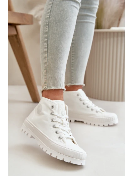 Trampki Damskie Z Cholewką Za Kostkę Big Star OO274009 Białe