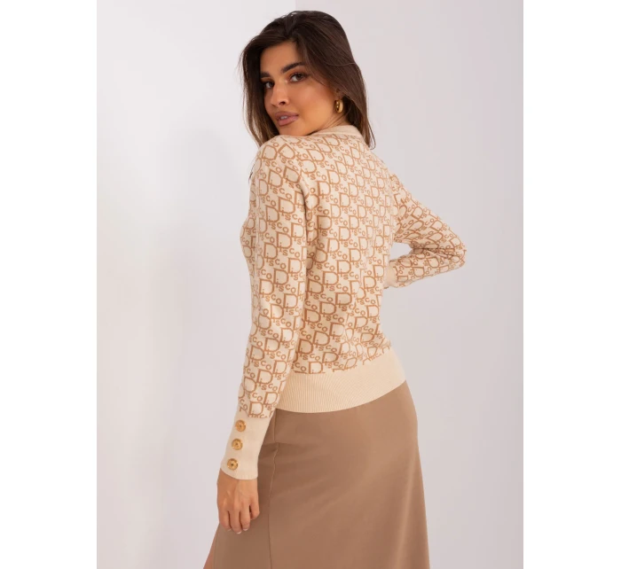 Sweter AT SW model 21798044 beżowy - FPrice Sweter AT SW model 21798044 beżowy - FPrice