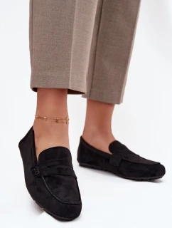 Dámske mokasíny s plochou podrážkou Roseline - čierne