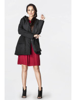 Čierna dámska bunda s kapucňou (HO-22)