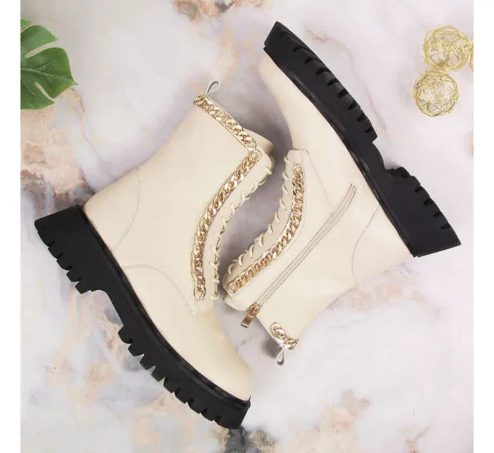 Zateplené kožené topánky s reťazou Artiker W HBH40 Zateplené kožené topánky s reťazou Artiker W HBH40