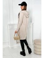 Bluza model 20541214 z kapturem beżowa - K-Fashion