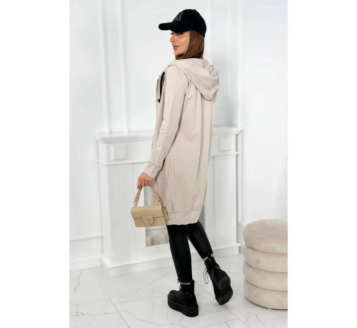 Bluza model 20541214 z kapturem beżowa - K-Fashion