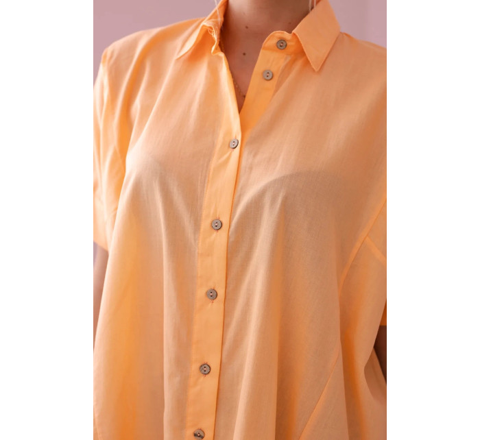 Bavlněná košile s krátkým rukávem meruňka