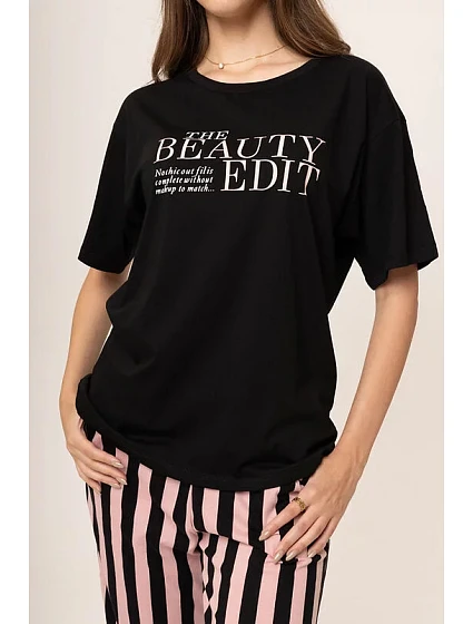 Dámské pyžamo model 19001970 černé s potiskem - Karol