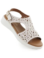 Dámské krémové ažurové sandály Sergio model 21905046 - LEONE