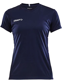 Craft Teamwear Squad Go Jersey Solid W Dámske športové tričko s výstrihom do V 82.5566 tmavomodré