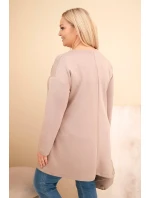 Dámske šaty nadrozmernej veľkosti z viskózy s voľným strihom a dlhými rukávmi fango Dámske šaty nadrozmernej veľkosti z viskózy s voľným strihom a dlhými rukávmi fango