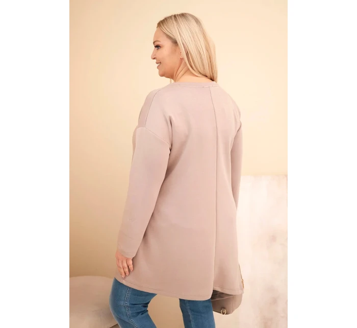 Dámske šaty nadrozmernej veľkosti z viskózy s voľným strihom a dlhými rukávmi fango Dámske šaty nadrozmernej veľkosti z viskózy s voľným strihom a dlhými rukávmi fango