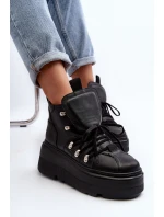 Zazoo 3416 Skórzane Damskie Buty Sportowe Czarne
