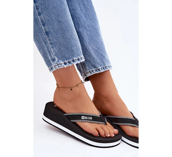 Dámské žabky na platformě Big Star NN274A727 Černé Dámské žabky na platformě Big Star NN274A727 Černé